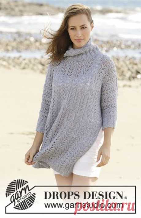 Ажурный свитер оверсайз Beach Breeze с цельновязанными рукавами. Спицами. Все размеры. / Блог экспертов интернет-магазина пряжи 5motkov.ru