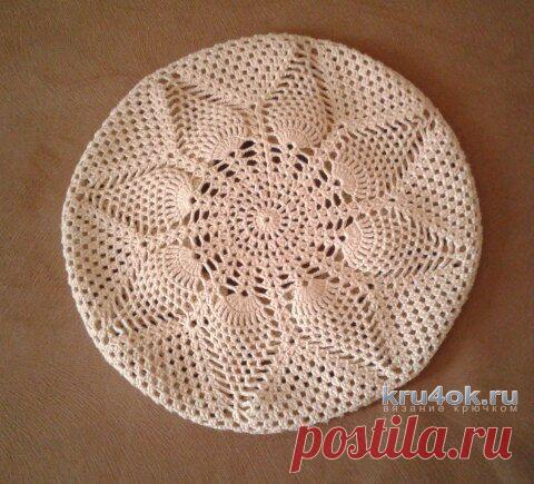 Вязаный крючком берет. Работа Юлии Ковалевой