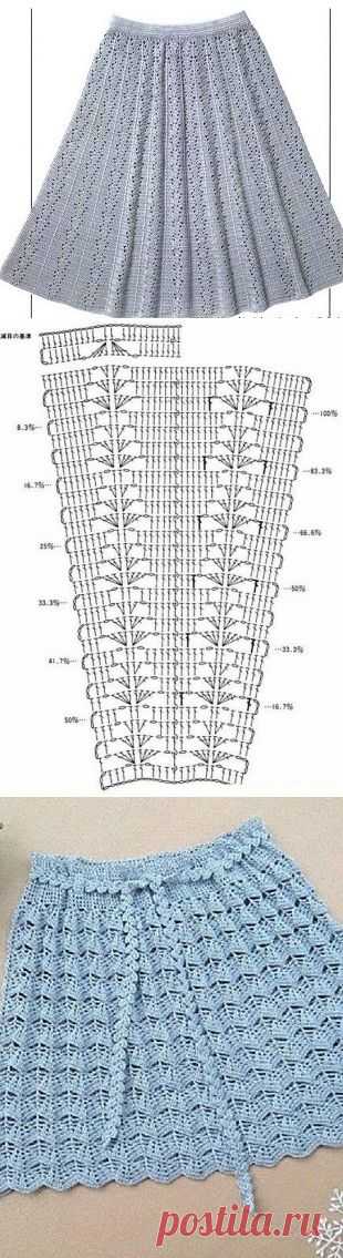 Схема юбки крючком