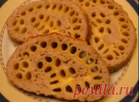 РУЛЕТ МЯСНОЙ С СЫРОМ И МАКАРОНАМИ