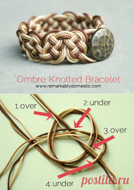 DIY Ombre Knotted Bracelet