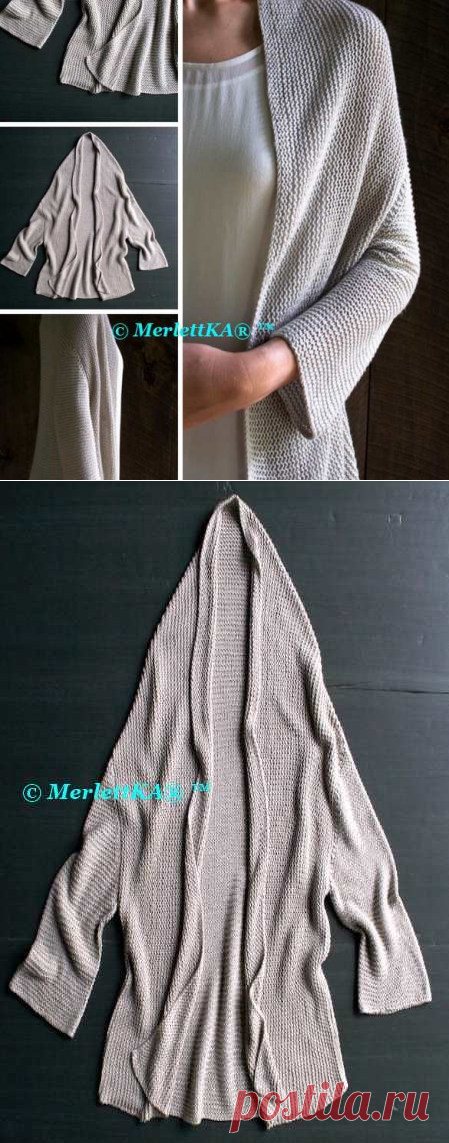 Жакет ♛ Folded Squares ♛ вязание спицами