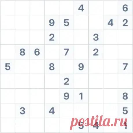 Судоку экспертной сложности №40 - решить судоку онлайн