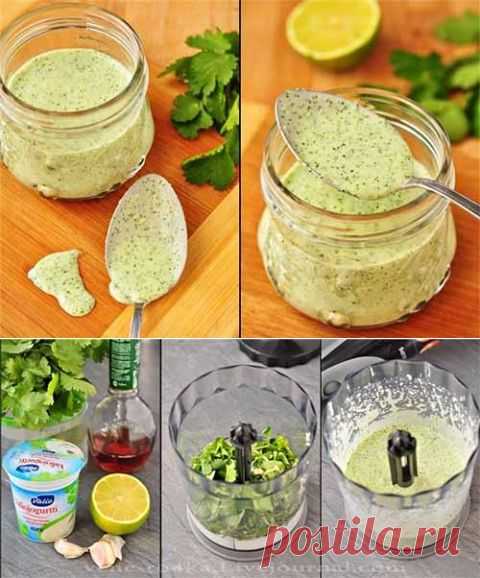 Йогуртовый соус с кинзой | Домашняя кулинария