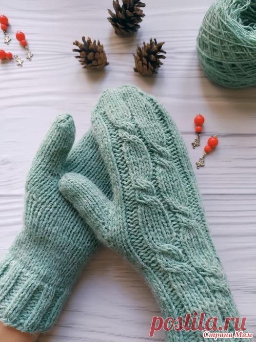Варежки. Описание. Видео МК Тёплые варежки на взрослую руку. Связаны в рамках благотворительного проекта 40 петель Добра для марафона 