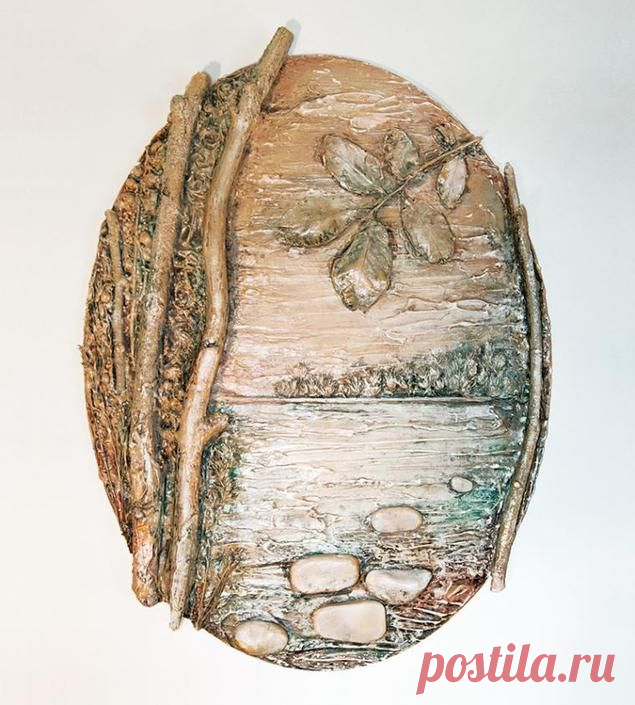 Панно «Лесное озеро» своими руками - Ярмарка Мастеров - ручная работа, handmade