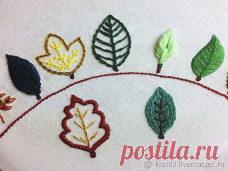 9 способов вышить листики | Журнал Ярмарки Мастеров