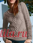 Вязание спицами Пуловер (ж) 707 Creations 2013/2014 Bergere de France