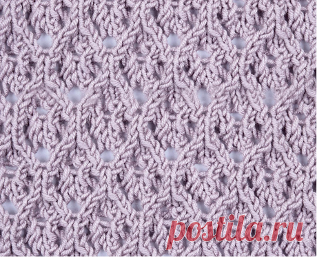 Узор «Ажурная решетка» - схема вязания спицами. Вяжем Узоры на Verena.ru