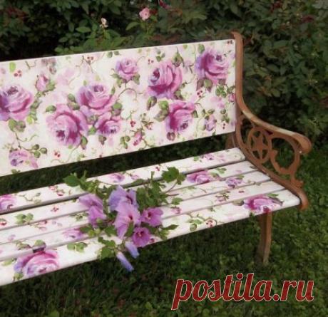 Красивая лавочка. Можно и такое сделать