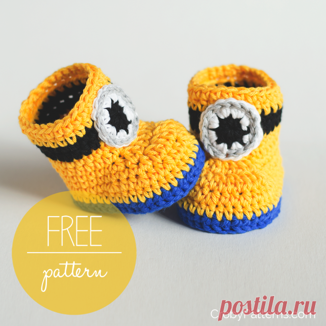 Узоры Croby | Бесплатная Схема Вязания Крючком – Миньон Вдохновленный Детские Пинетки