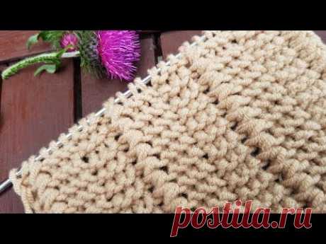 Вяжем идеальный фоновый узор спицами🍎 knitting pattern