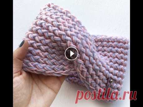 Повязка - тюрбан на голову спицами Внимание! По повязке вышел обновленный МК с другим швом https://youtu.be/njlQPldGSOA Если вы думаете или сомневаетесь в том что у вас не получился пер...