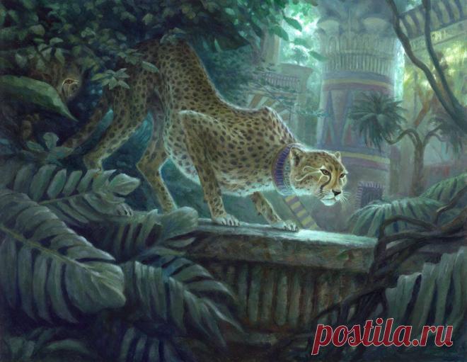 Pouncing гепард подписанный giclee печати | Etsy