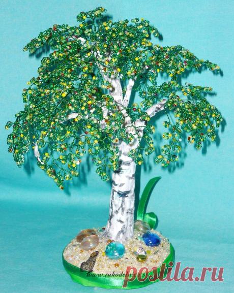 Мастер-класс берёза из бисера