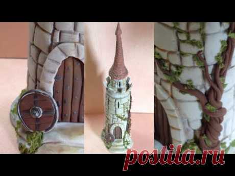 Castle/ bottle- Polymer clay/Fimo