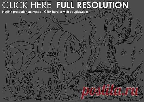 Coloring page fishes - img 4387.