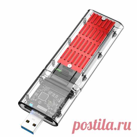 Aoduke jms578 ssd solid state sata m.2 ngff external hard drive enclosure usb3.0 gen1 transparent mobile hard disk box dm201sua Sale - Banggood.com