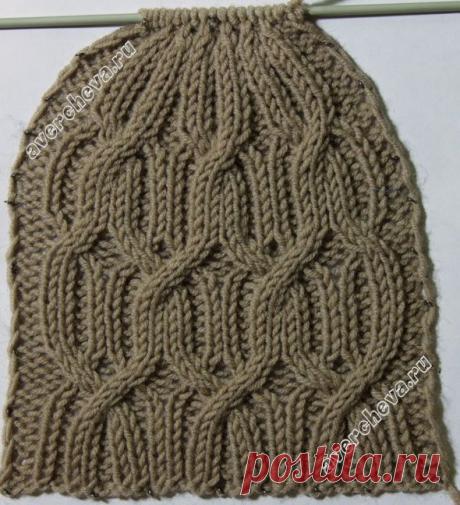 узор 424 аранский мотив для шапочки | каталог вязаных спицами узоров