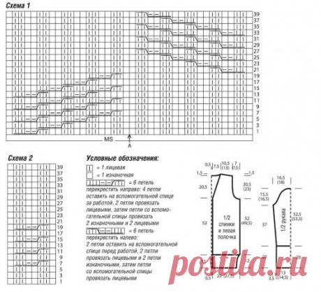 Длинный прямой жакет с узором из кос