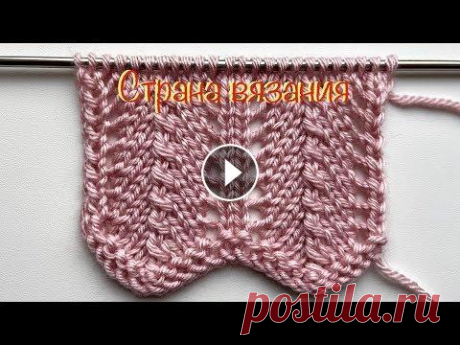 Узоры спицами. Ажурный узор. Узоры спицами. Ажурный узор....