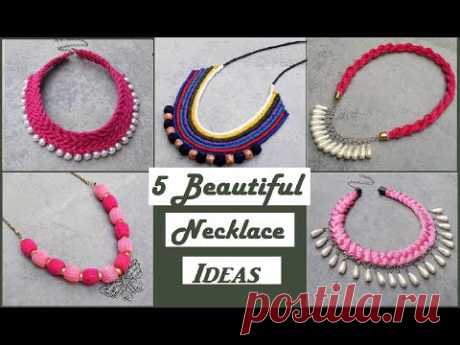 5 Handmade Necklace Ideas | How To Make Silk Thread Necklace | Creation&you
