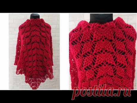 Шаль Гроздья винограда крючком/Crochet shawl/Häkelschal