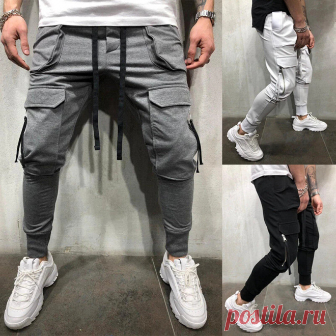 Men pants fashion jogger pants men fitness gyms pants for runners clothing autumn sweatpants Sale - Banggood.com