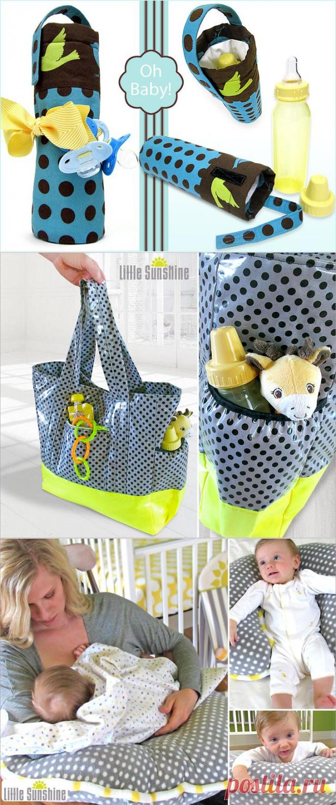 Несколько МК по шитью вещей для малыша:постель,бортик,термос для бутылочки,мамина сумка и т.п.