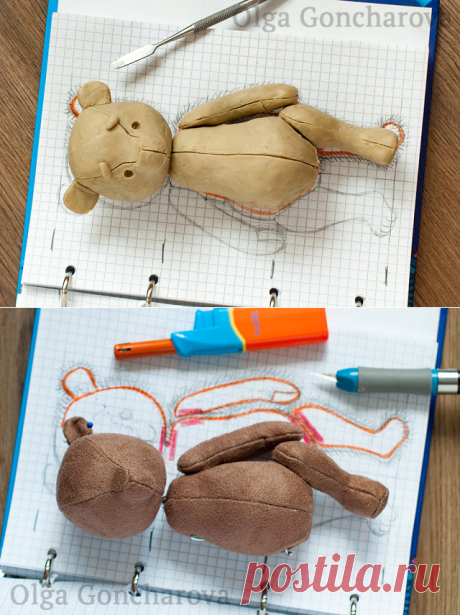 Creations by Olga Goncharova: Мастер-класс: Выкройка мишки тедди с нуля / How to make a teddy bear pattern from scratch