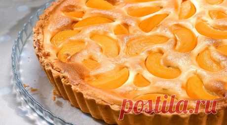Творожный пирог с персиками, пошаговый рецепт с фото