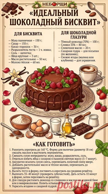 Идеальный шоколадный бисквит