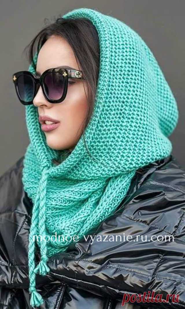 Как связать теплый снуд-капюшон спицами - Klubok - Modnoe Vyazanie.ru.com