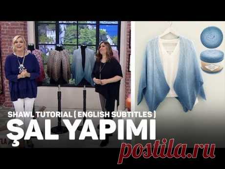 Angora Gold Ombre Batik ile Tek Yumakla Şal Yapımı - Shawl tutorial with One Ball of Yarn