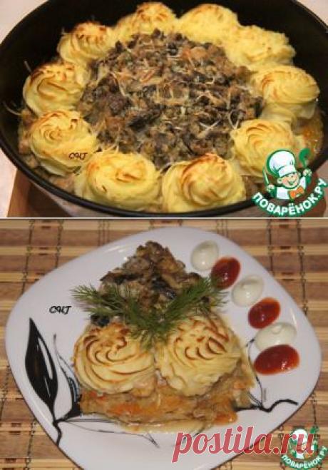 Запеканка с курицей и грибами &quot;Маргаритка&quot; - кулинарный рецепт