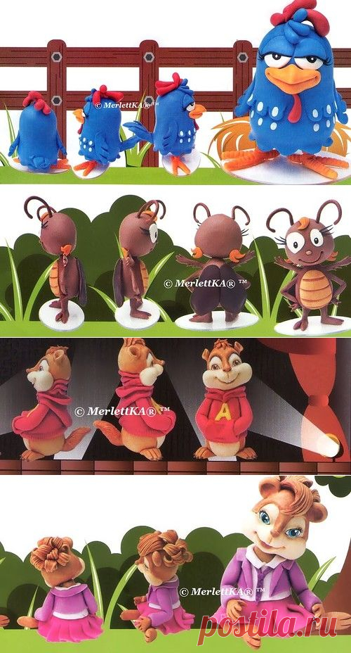 Лепка - четыре подробных мастер-класса - мультяшки