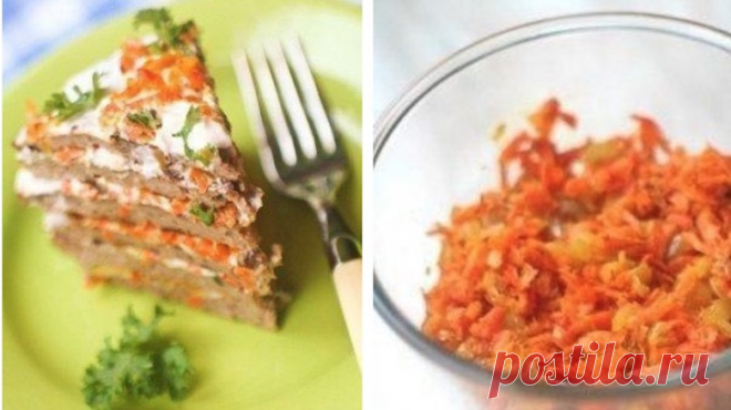 Печеночный торт со сметанным соусом