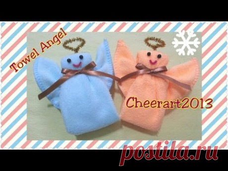 Diy fun craft : Towel fold tutorial - towel angel 毛巾手工教學 : 毛巾天使 - YouTube