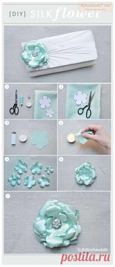 Цветы из лент — DIYIdeas