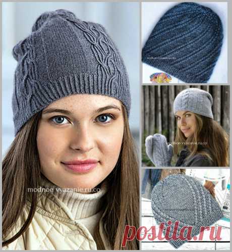 Стильные шапочки связанные спицами для девушек - Klubok - Modnoe Vyazanie.ru.com