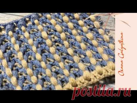 Вяжем узор крючком для пледа.We knit a pattern with a hook