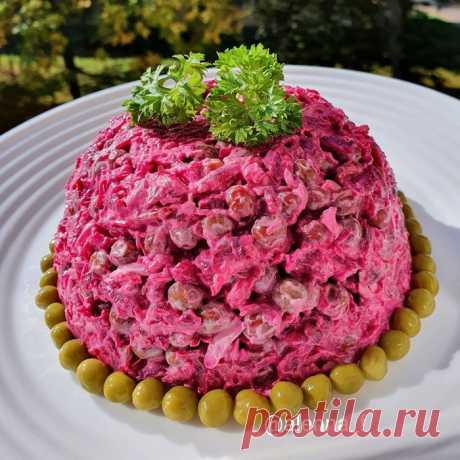 Салат из свеклы с горошком и сыром