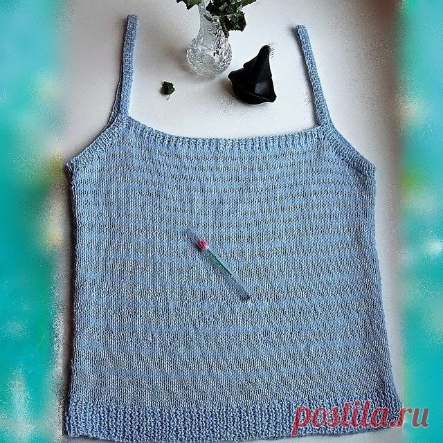 Топ приятного серо-голубого цвета, выполнен лицевой гладью, будет теплым летом весьма кстати и в городе, и на отдыхе. Самое главное-правильно подобрать аксессуары.
#вязание #вяжу #люблювязать #топ #вяжутнетолькобабушки #вязаниеспицами #ручнаяработа #хендмейд 
#вязаниестерлитамак 
#стерлитамак #sterlitamak 
#Башкортостан #россия
#iloveknitting #handmade 
#knitting #knit 
#knittingofinstagram 
#knitting_withlove 
#knitting_inspiration 
#knitting_is_love 
#fashion #instalike #instagood