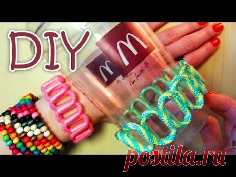 DIY Bracelet Out Of A Drinking Straw (Recycle) - YouTube