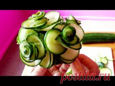 Art In Cucumber Show- Vegetable Carving Rose Tutorial