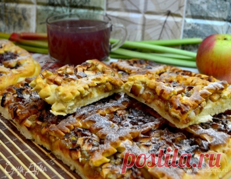 Пирог с яблоками и ревенем рецепт 👌 с фото пошаговый