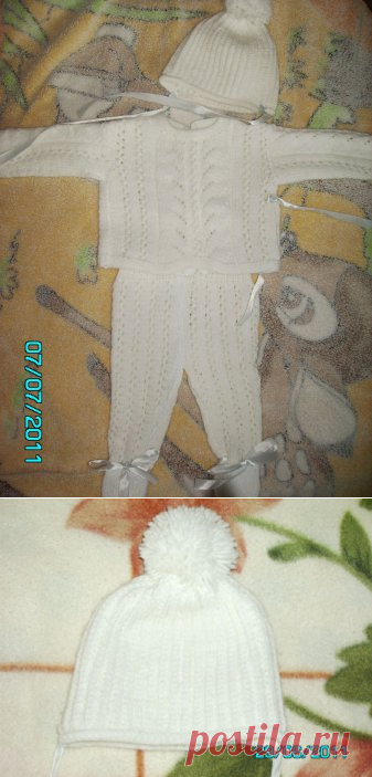 Костюм для новорожденного (Вязание спицами)