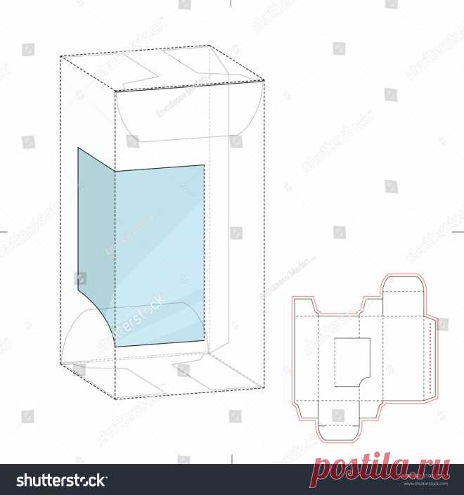 Retail Box Product Display Window Cut Стоковое Векторное Изображение 319806797 - Shutterstock