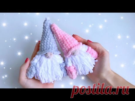 МК. Игрушка на елку крючком. Маленький гномик. Часть 1