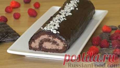 Рецепт: Чешский шоколадный рулет с масляным кремом на RussianFood.com